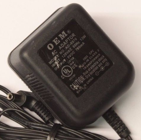 NEW Original OEM AD-0970 Output 9V DC 700mA Charger Cord AC Power Supply Adapter