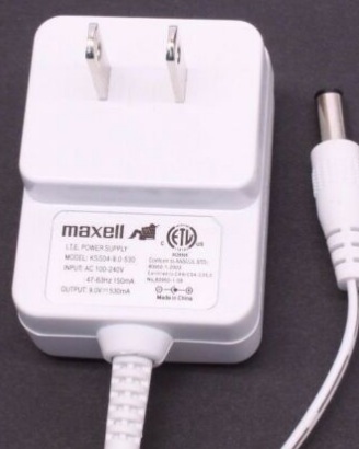 Maxell KSS04-9.0-530 AC DC Power Supply Adapter Charger Output 9V 530mA Brand: Maxell Type: AC/DC