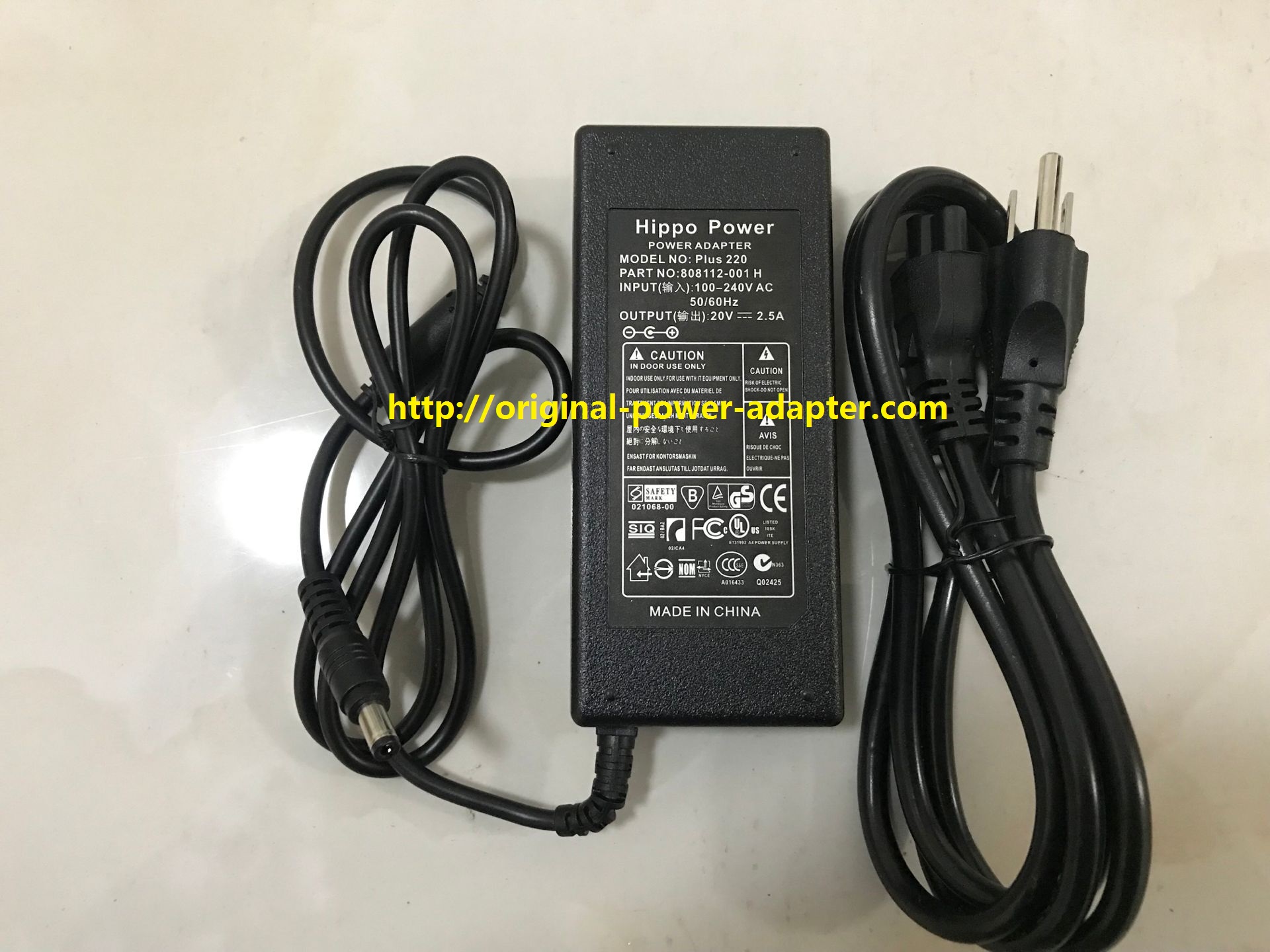 Brand NEW GENUINE Hippo Power Plus 220 808112-001 H AC DC Adapter POWER SUPPLY