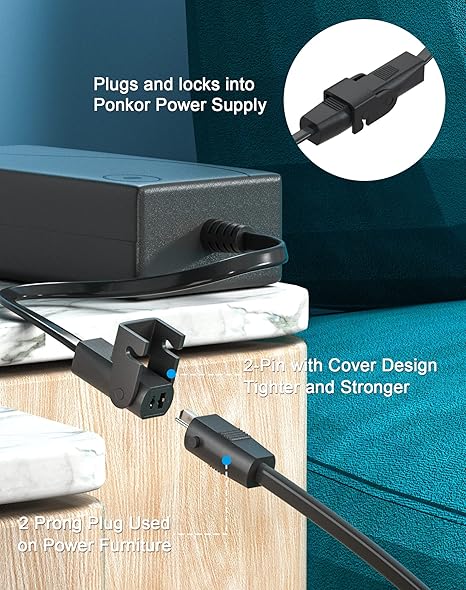 Power Recliner Power Supply, AC/DC Switching Power Supply Transformer 2-pin 29V/24V 2A Adapter with