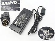 Genuine 12V 4-Pin DIN Adapter Charger Supply for Sanyo JS-12050-2C CLT2054 CLT1554 LCD TV Monitor