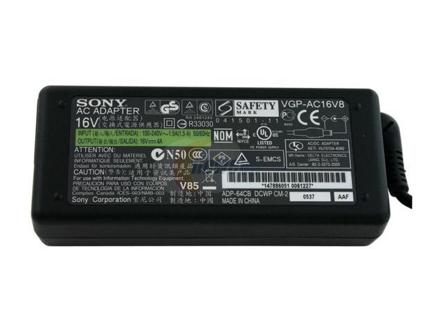 Sony Vaio VGP-AC16V8 PCGA-AC16V4 PCGA-AC51 64W AC Power Supply Adapter